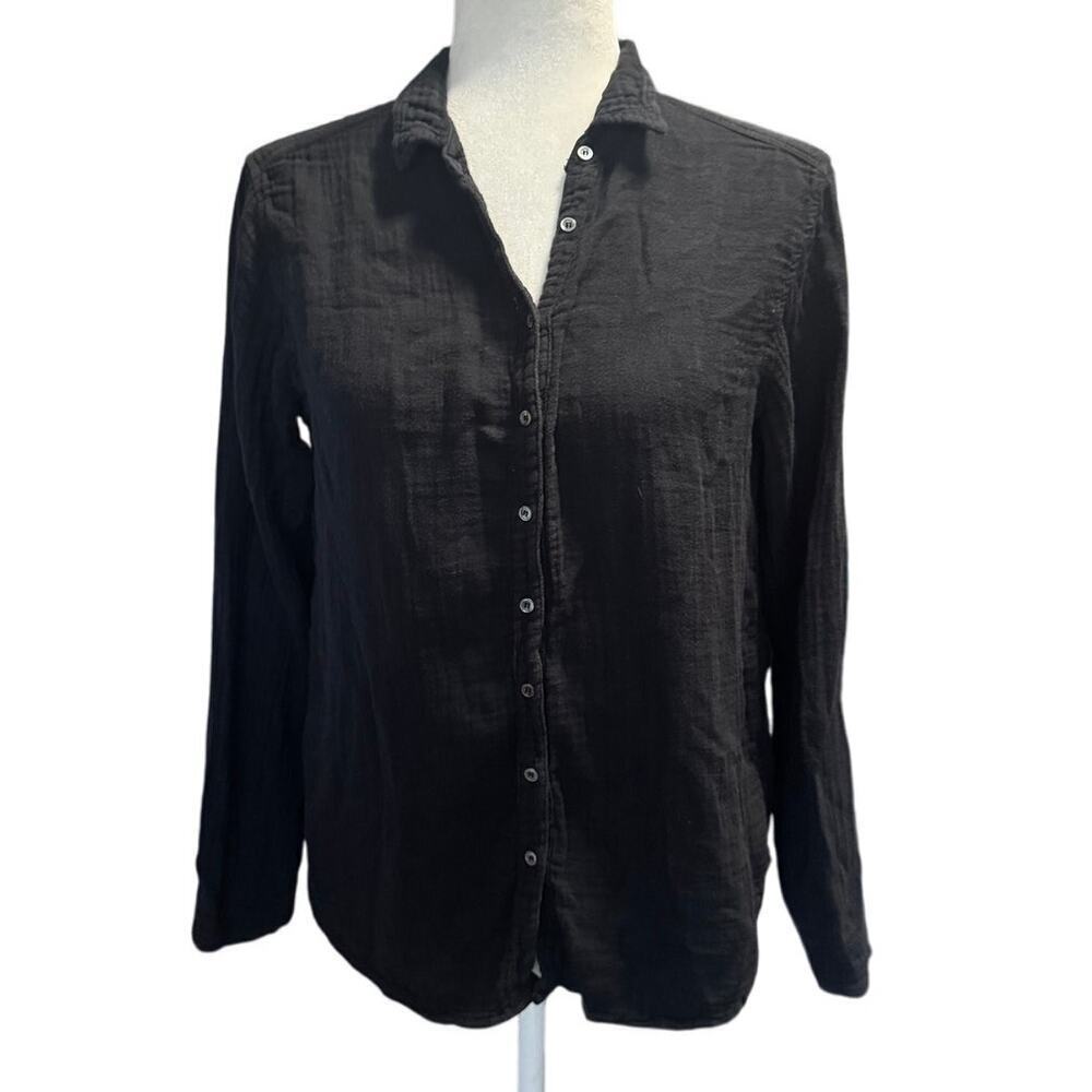 Xirena Black Cotton Button-Down Shirt – XS – Made in USA